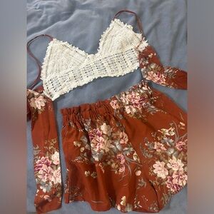 Halter and shorts set medium